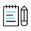 Animated icon for writing